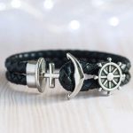 black rudder anchor bracelet